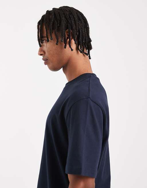 DESIGN Heavyweight Relaxed T-shirt In Navy