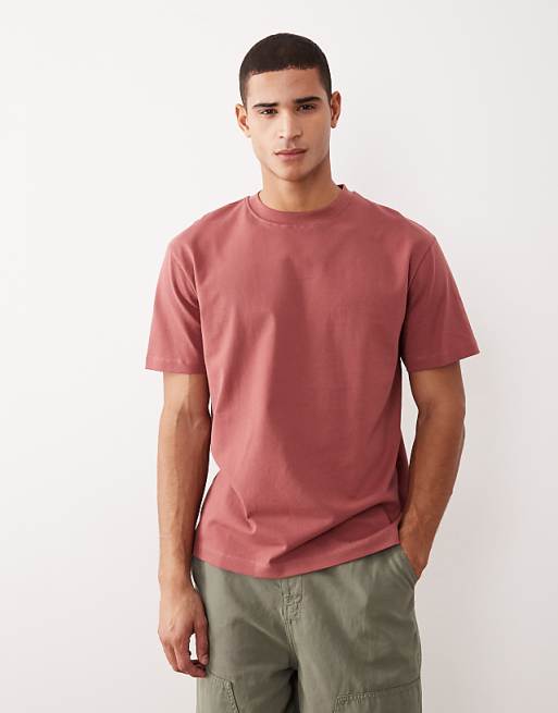 DESIGN heavyweight relaxed t-shirt in red