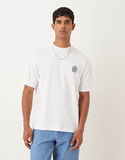 DESIGN Heavyweight Relaxed T-shirt With Food Print In White