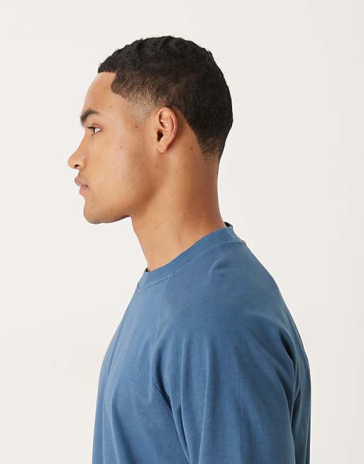 DESIGN Heavyweight Relaxed T-shirt With Raglan Sleeve In Washed Blue