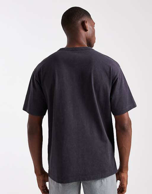 DESIGN Heavyweight Relaxed T-shirt With Scenic Graphic In Washed Black