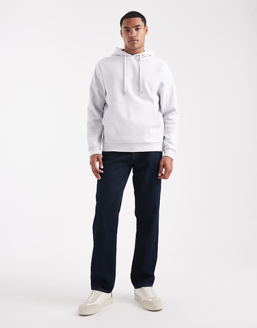 DESIGN Heavyweight Scuba-style Fabric Hoodie In Grey Marl