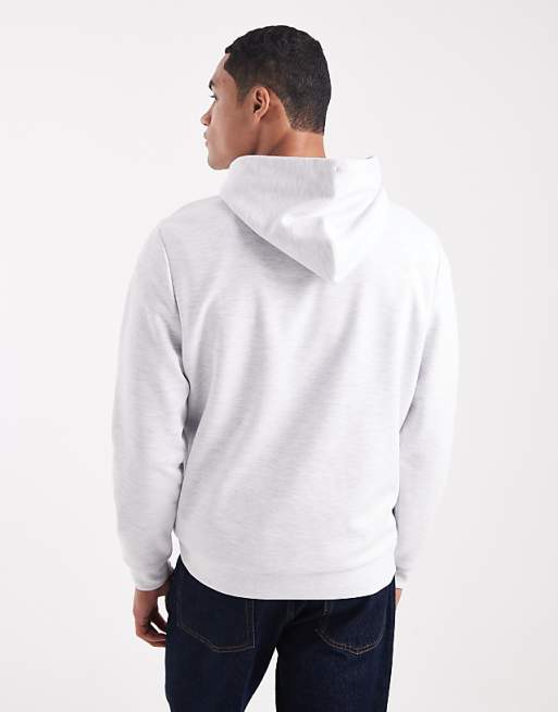 DESIGN Heavyweight Scuba-style Fabric Hoodie In Grey Marl