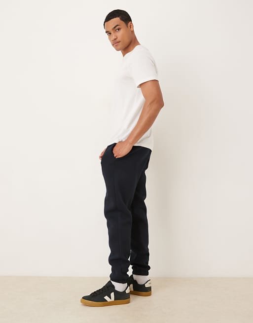 DESIGN Heavyweight Skinny Jogger In Scuba-style Fabric In Navy