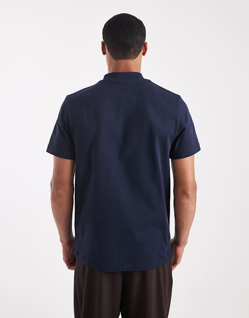 DESIGN Heavyweight T-shirt With High Neck In Navy