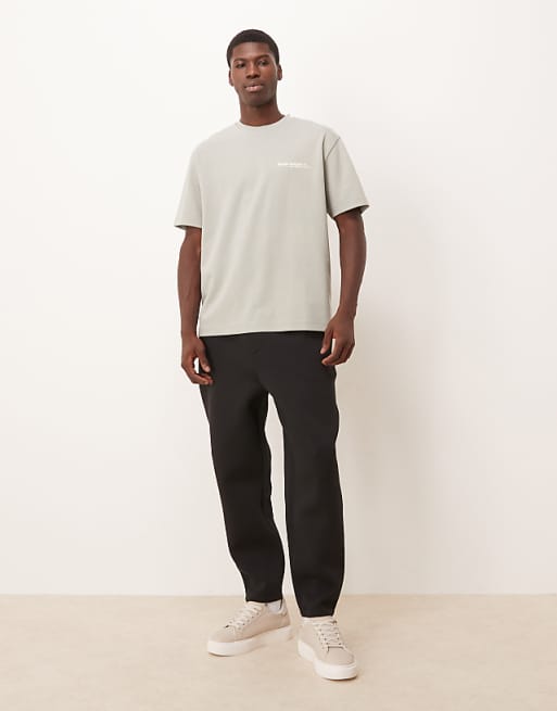 DESIGN Heavyweight Tapered Jogger In Scuba-style Fabric In Black