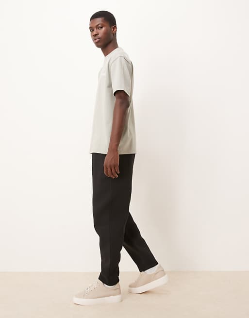 DESIGN Heavyweight Tapered Jogger In Scuba-style Fabric In Black