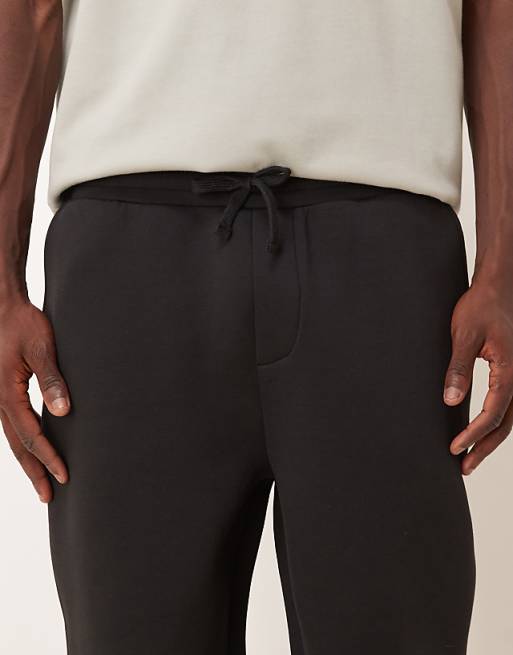 DESIGN Heavyweight Tapered Jogger In Scuba-style Fabric In Black