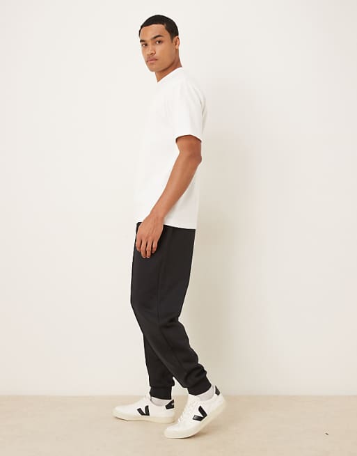 DESIGN Heavyweight Tapered Jogger In Scuba-style Fabric In Black