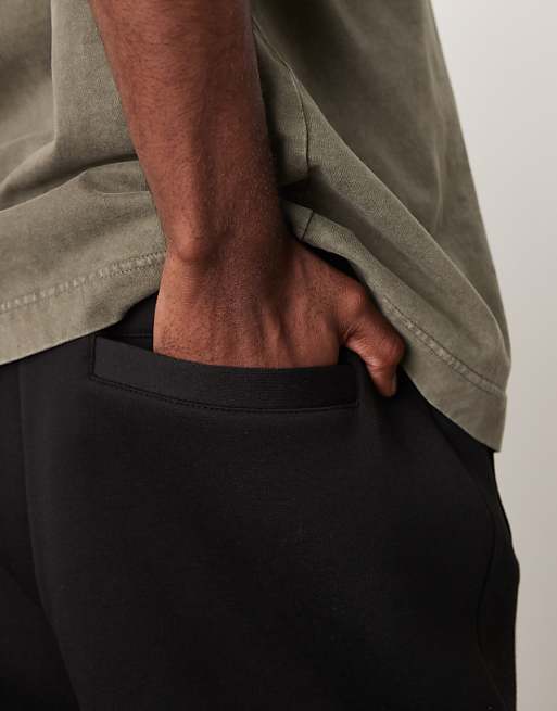 DESIGN Heavyweight Tapered Jogger In Scuba-style Fabric In Black