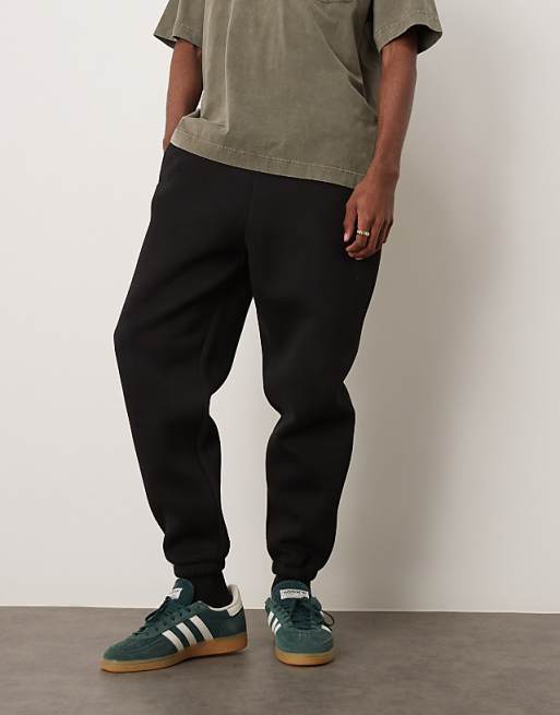 DESIGN Heavyweight Tapered Jogger In Scuba-style Fabric In Black