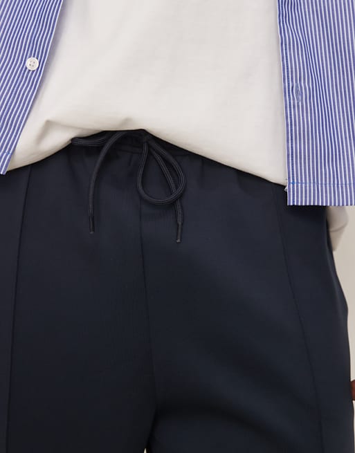 DESIGN Heavyweight Tapered Jogger In Scuba-style Fabric In Navy