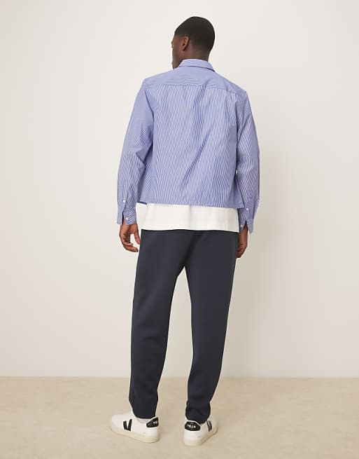 DESIGN Heavyweight Tapered Jogger In Scuba-style Fabric In Navy