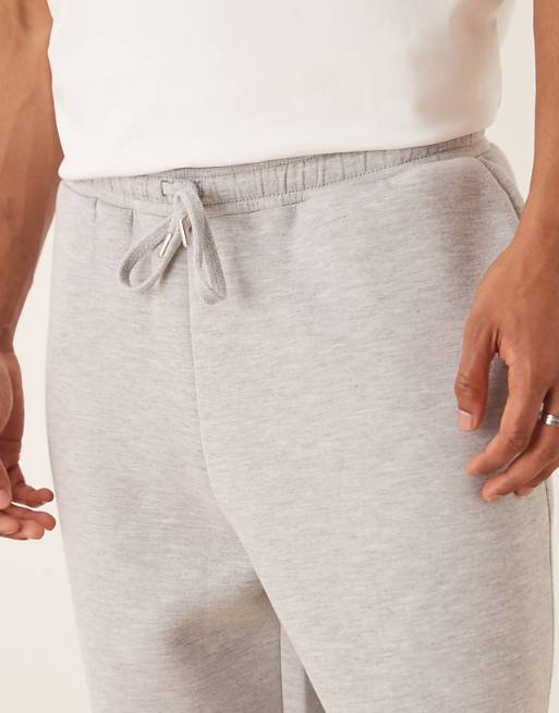 DESIGN Heavyweight Tapered Jogger In Scuba-style Fabric In Grey Marl