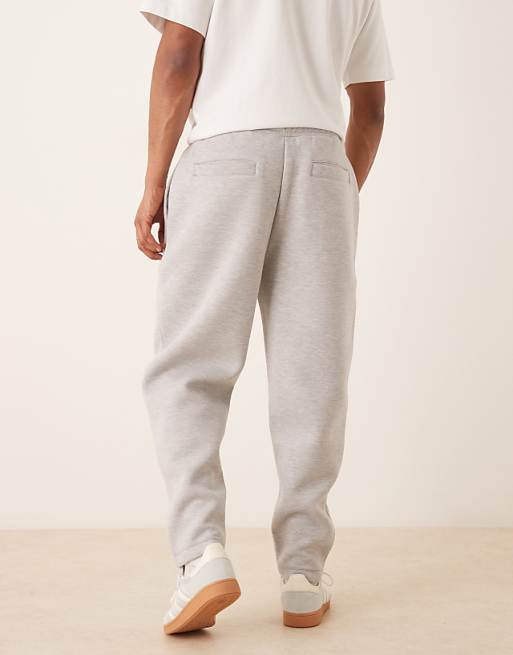 DESIGN Heavyweight Tapered Jogger In Scuba-style Fabric In Grey Marl