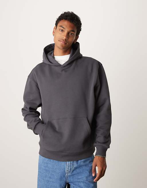 DESIGN Hoodie With Back Print In Grey