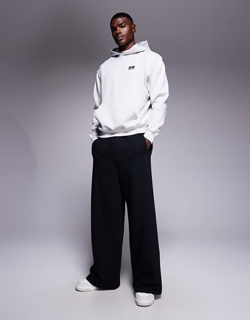 DESIGN Hoodie With Back Print In Ice Marl