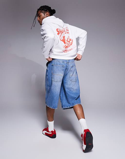 DESIGN Hoodie With Mango Prints In White