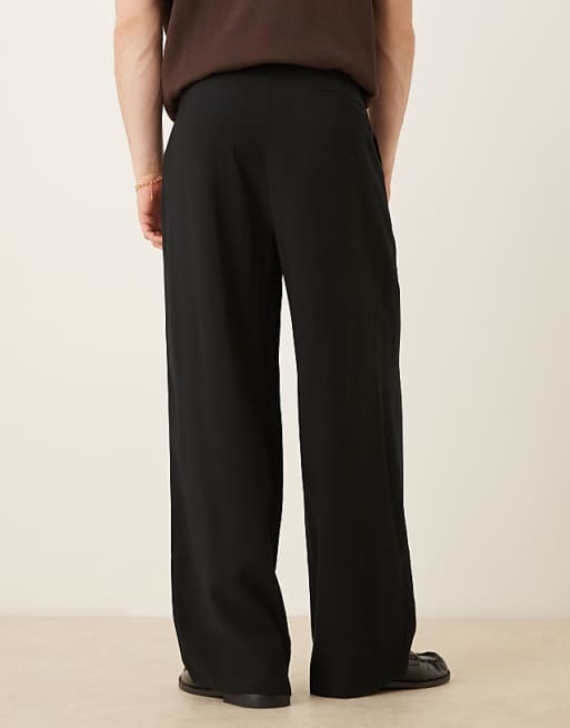 DESIGN Horseshoe Smart Trousers In Black