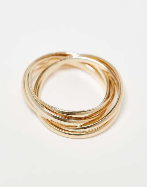 DESIGN Interlocking Multi Ring In Gold Tone