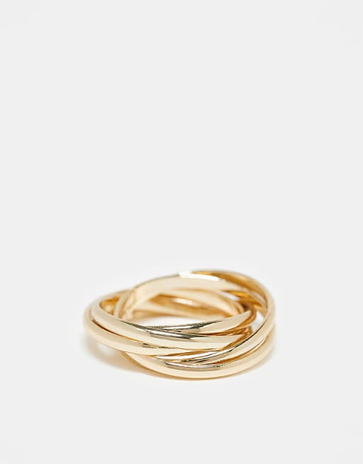 DESIGN Interlocking Multi Ring In Gold Tone