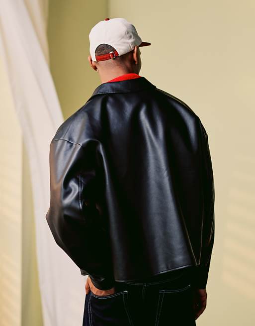 DESIGN Jacket In Faux Leather In Black