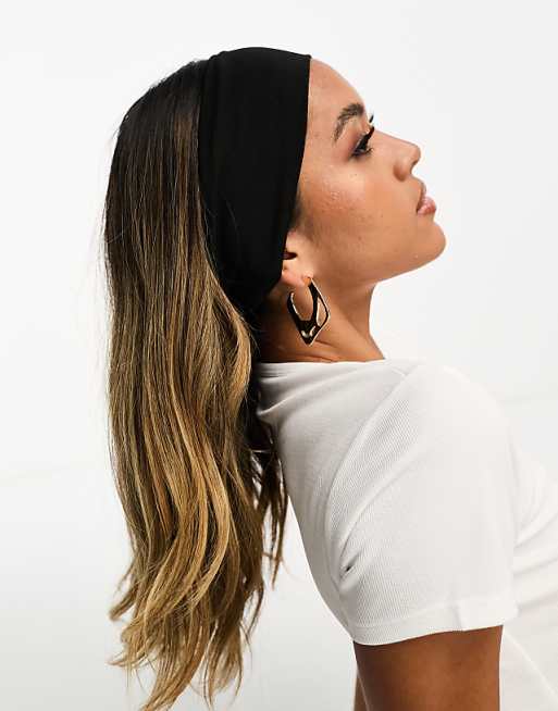DESIGN Jersey Headband In Black