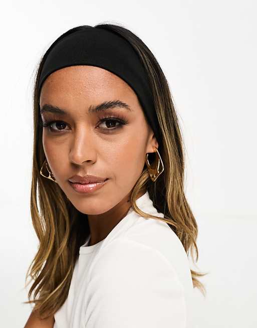 DESIGN Jersey Headband In Black