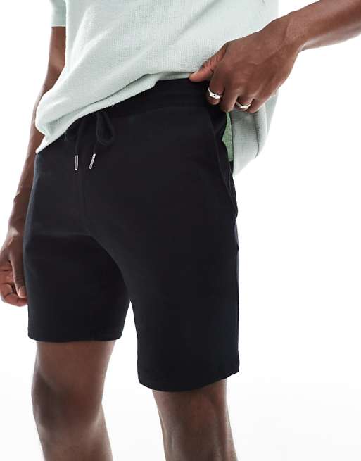 DESIGN Jersey Skinny Shorts In Black