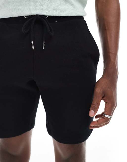 DESIGN Jersey Skinny Shorts In Black
