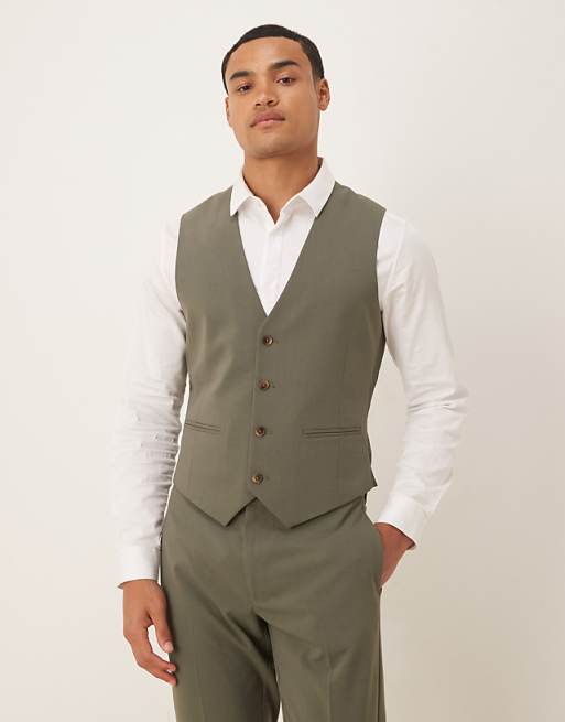 DESIGN Khaki Skinny Fit Suit