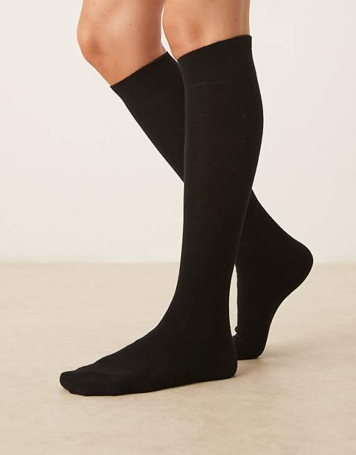 DESIGN knee high socks in black