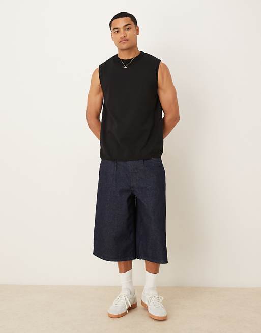 DESIGN Knitted Crew Neck Vest In Black
