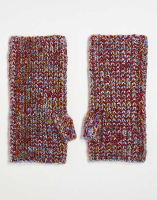 DESIGN Knitted Palmwarmer In Mix Knit In Multi