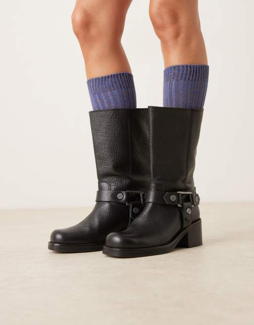 DESIGN Knitted Socks In Mixed Brown And Light Blue Yarn