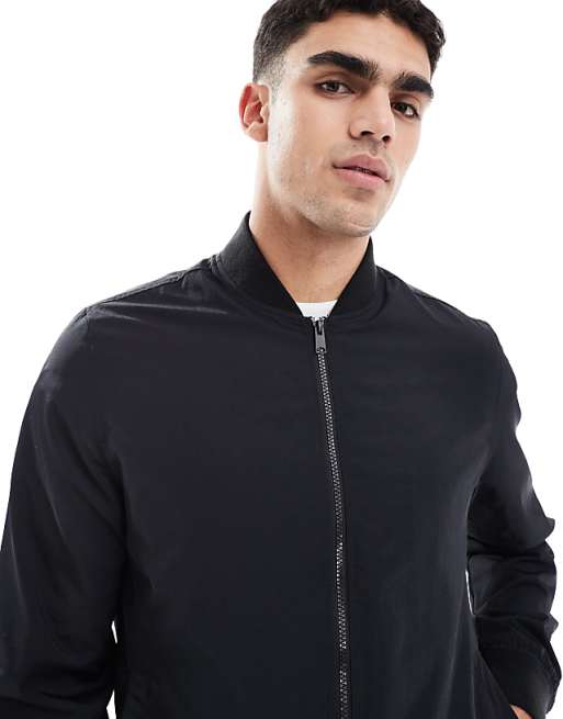 DESIGN Lightweight Bomber Jacket In Black
