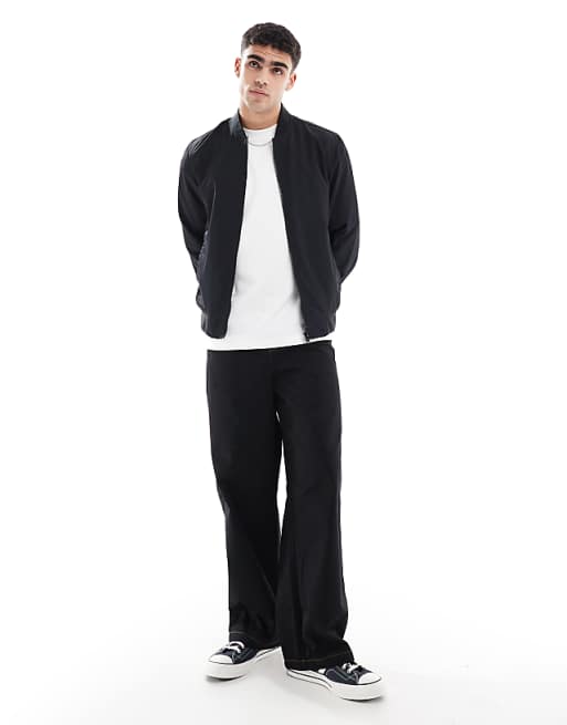 DESIGN Lightweight Bomber Jacket In Black