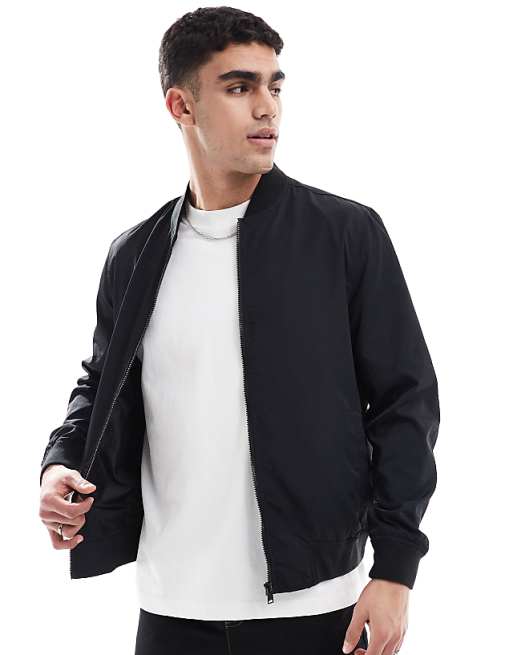 DESIGN lightweight bomber jacket in black
