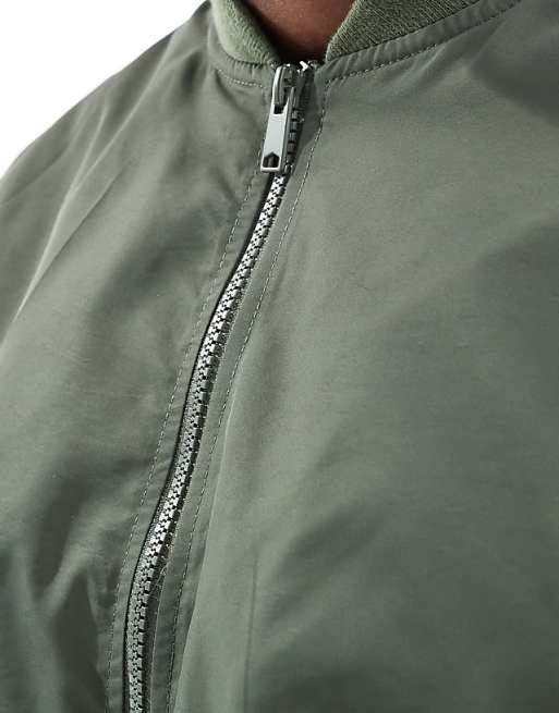DESIGN Lightweight Bomber Jacket In Khaki
