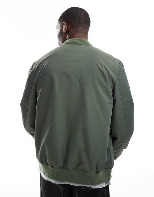 DESIGN Lightweight Bomber Jacket In Khaki