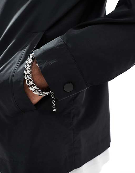 DESIGN Lightweight Coach Jacket In Black