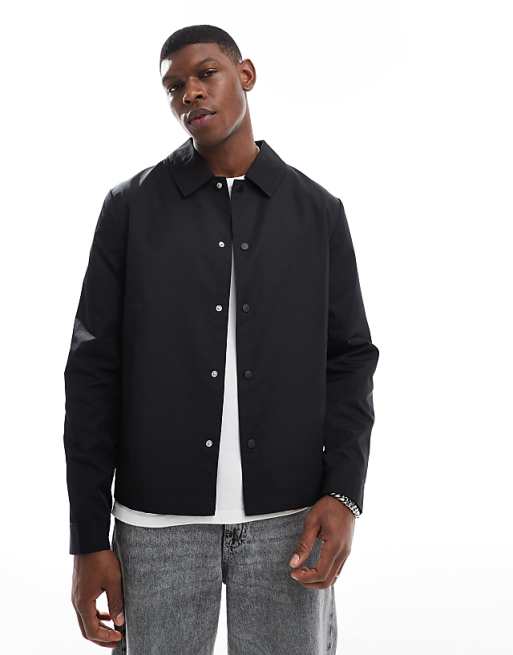 DESIGN lightweight coach jacket in black