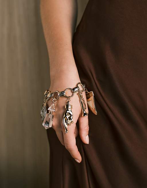 DESIGN Limited Edition multi-pack charm bracelets in gold tone