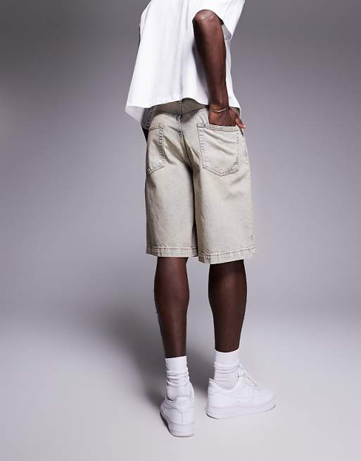 DESIGN Long Length Denim Jort In Bleach Wash