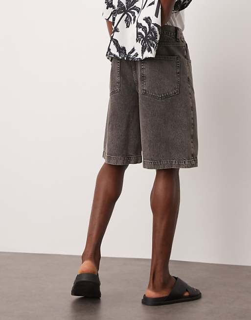 DESIGN Long Length Denim Jort In Brown Wash