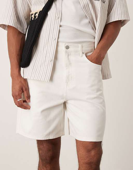 DESIGN Long Length Denim Jort In Ecru
