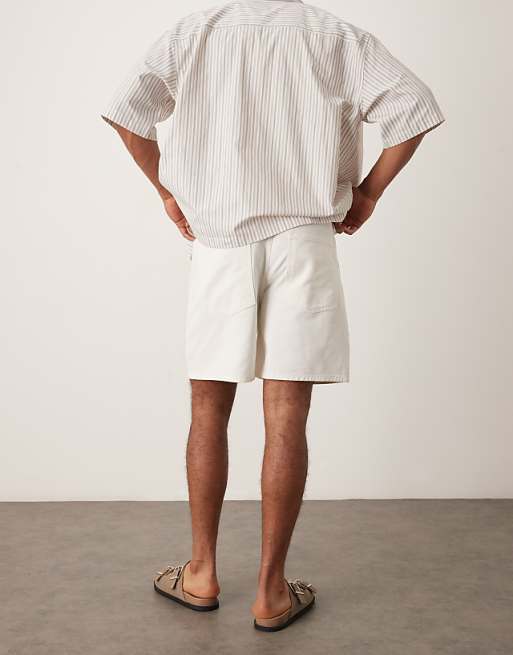 DESIGN Long Length Denim Jort In Ecru