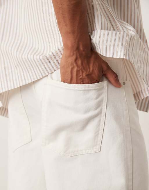 DESIGN Long Length Denim Jort In Ecru