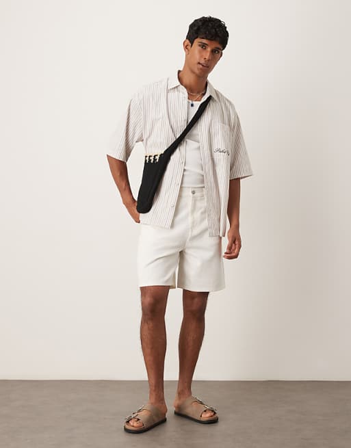 DESIGN long length denim jort in ecru