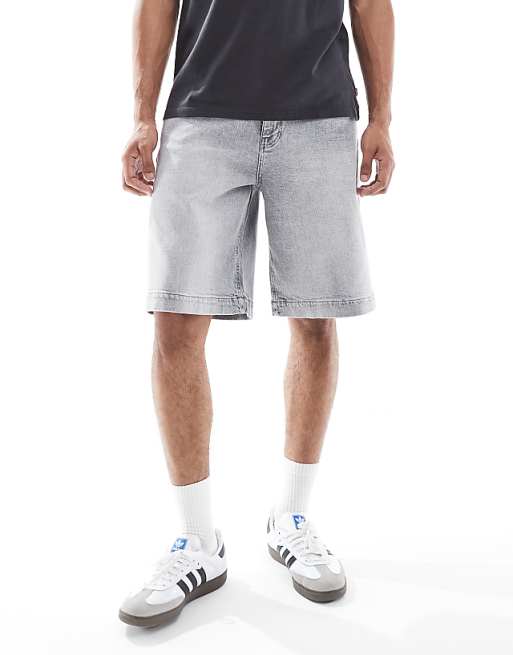 DESIGN Long Length Denim Jort In Light Grey